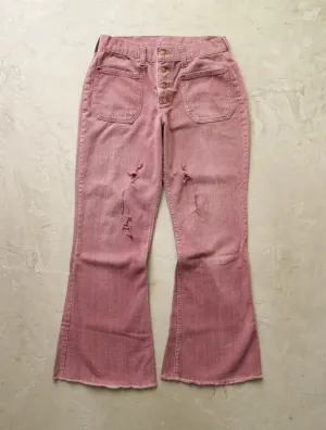 1970S MOLESKIN BUSH DISTRESSED FLARED PANTS