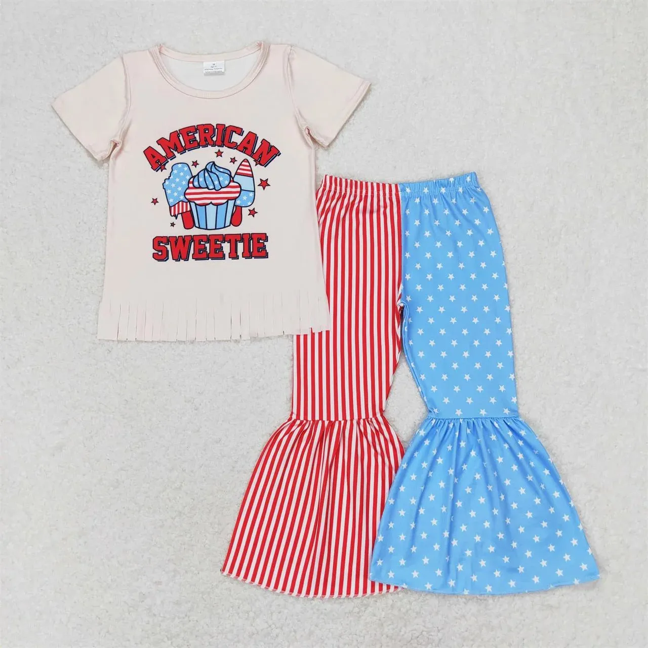 4th of July Flared Pants Toddler Independence Day Bell Bottom Outfit for Baby Girl