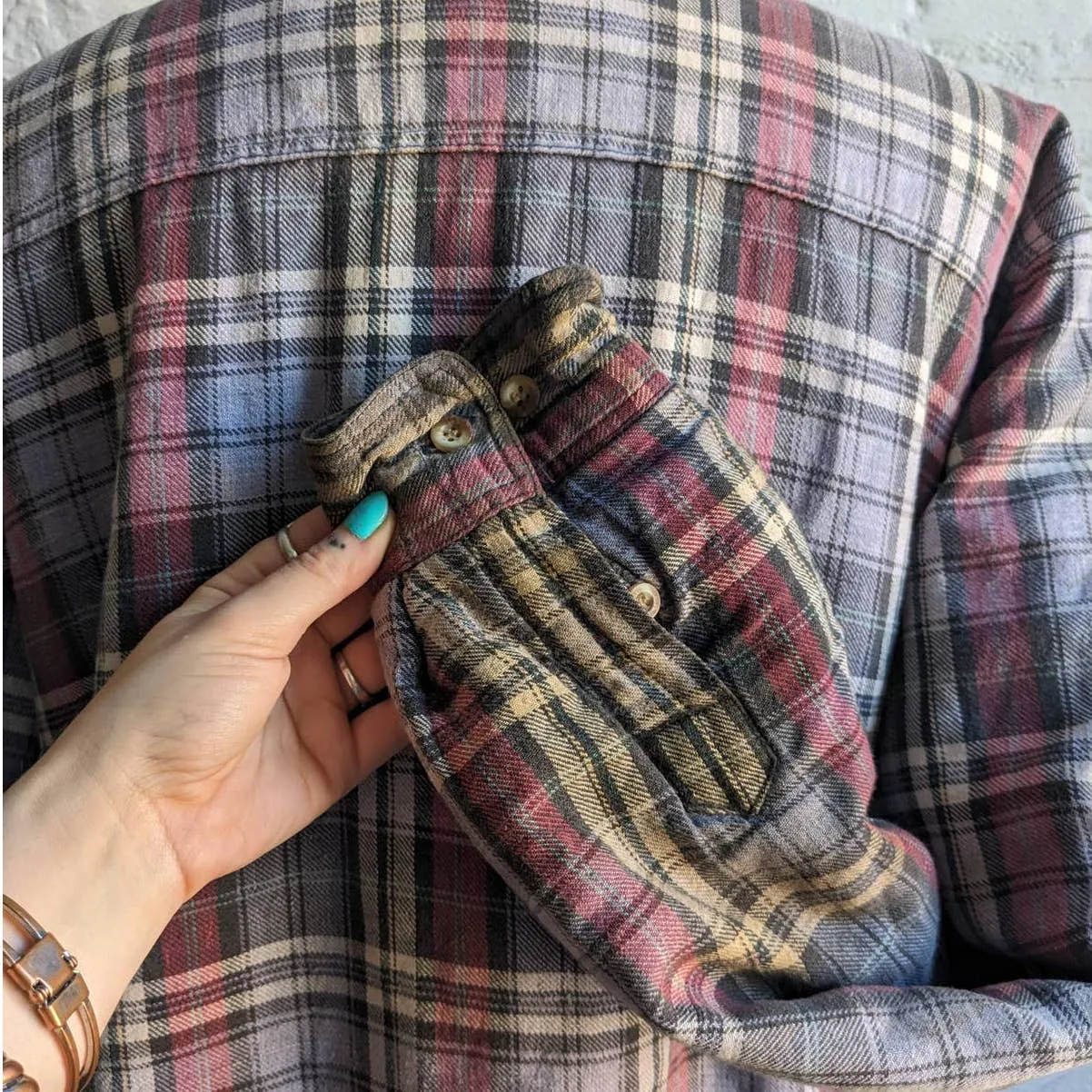 90s Vintage Grunge Plaid Flannel Utility Blanket Thermal Oversize Coat Jacket