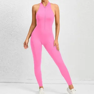 Allure Long Jumpsuits-Neon Pink