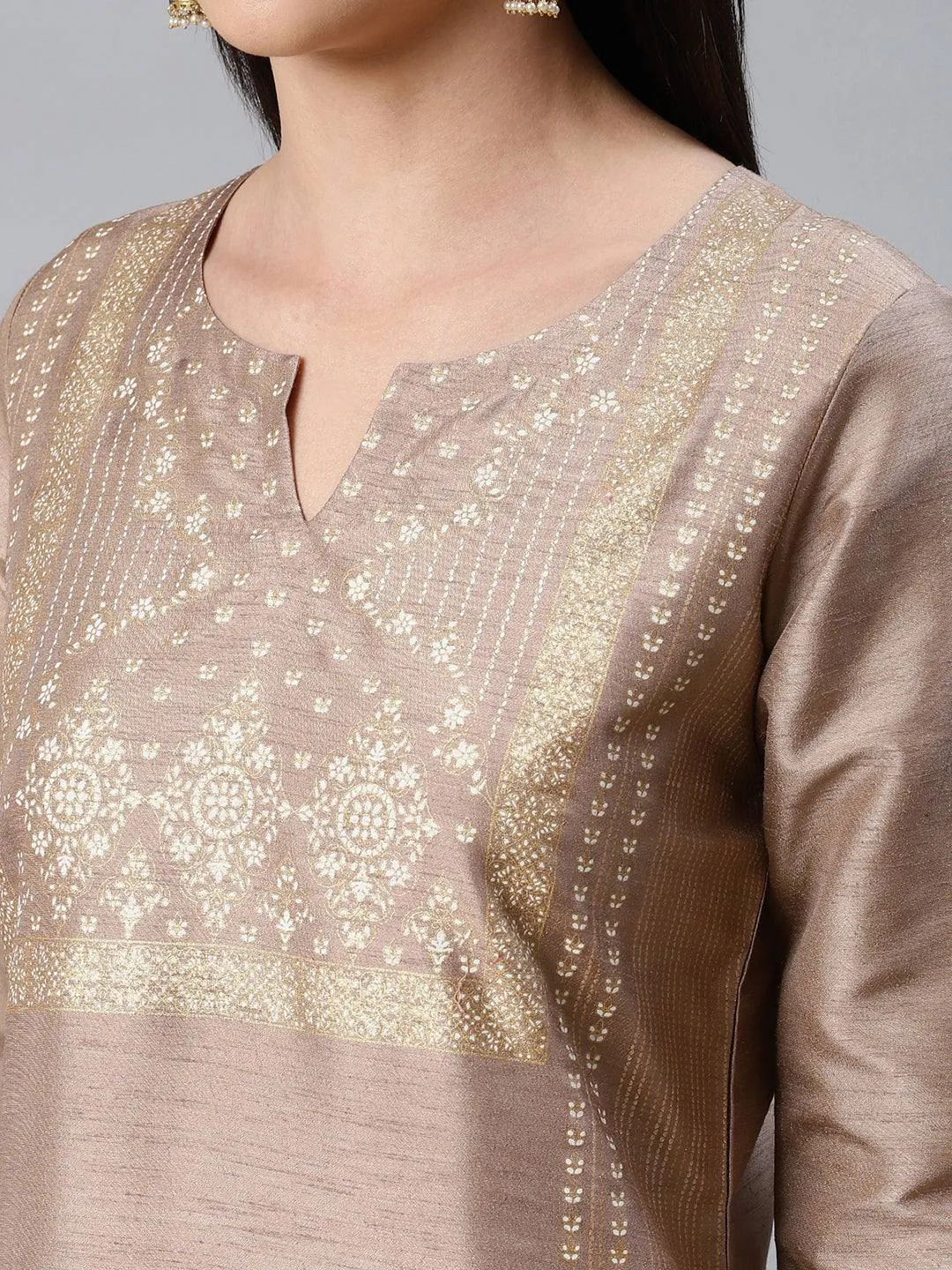 Brown Kurta Palazzo Set