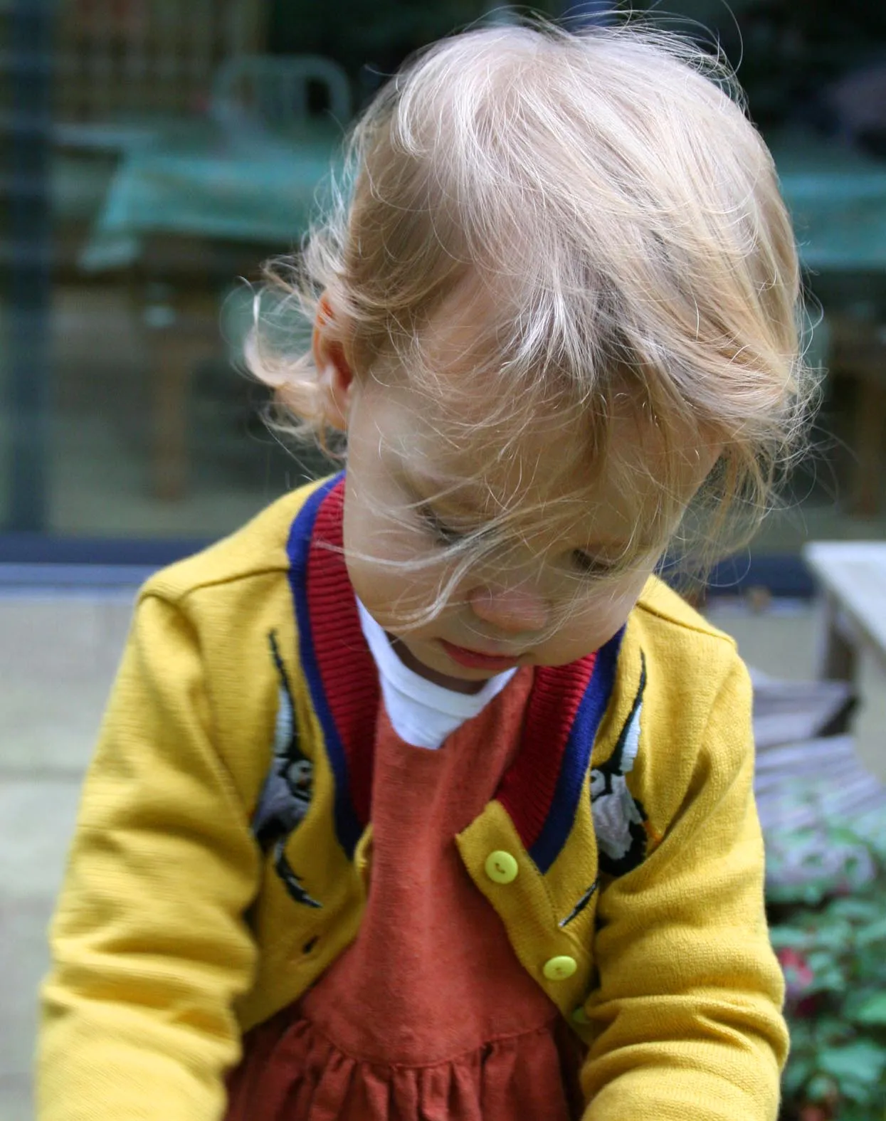 Children's Classic Cardigan - Mustard Puffin