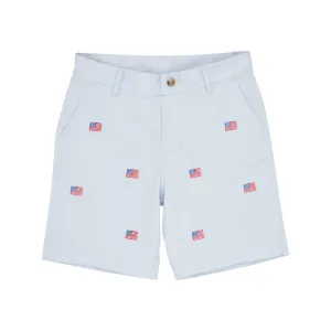 Critter Charlie's Chinos - Buckhead Blue & American Flag Embroidery