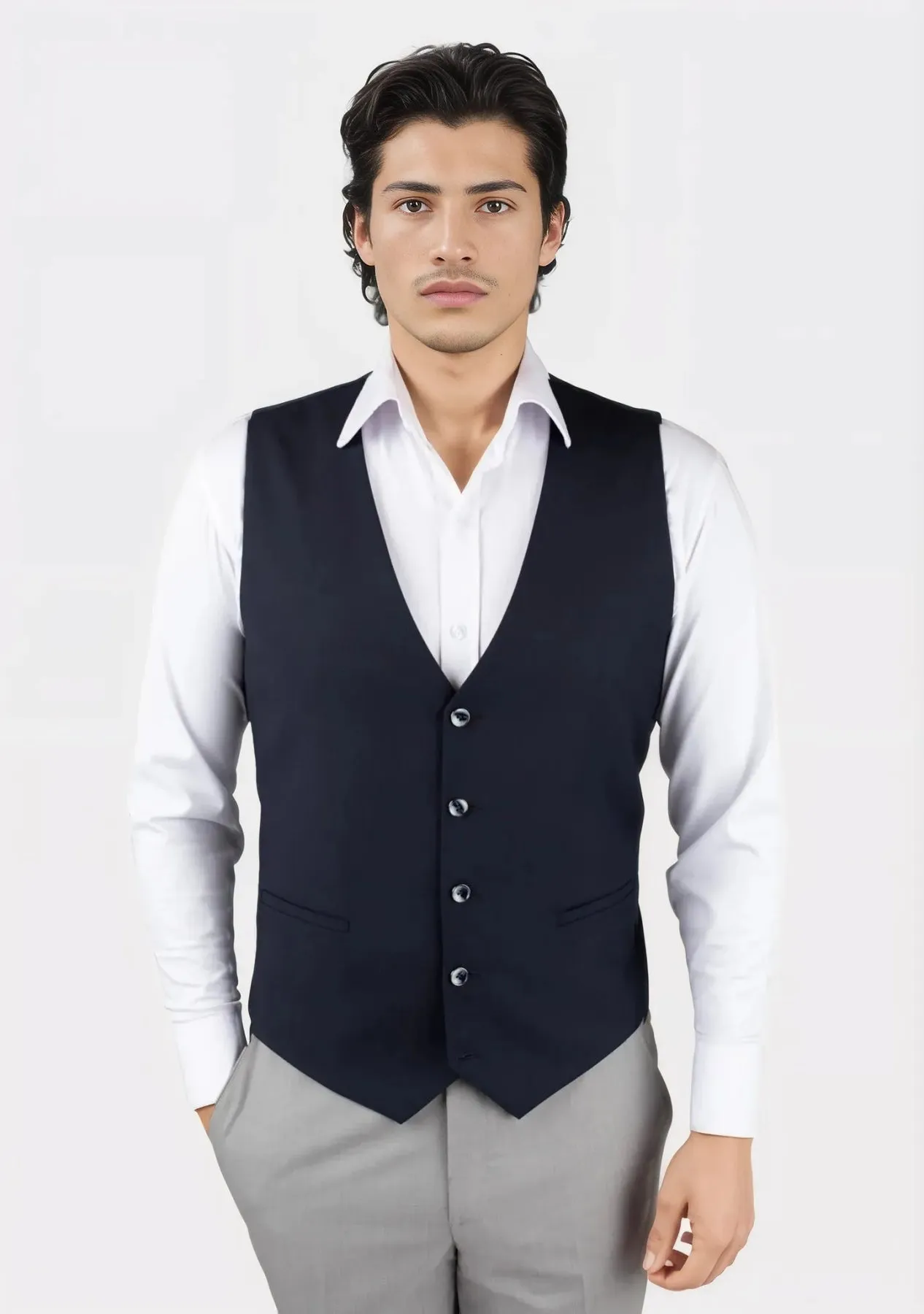 Dark Navy Twill Vest