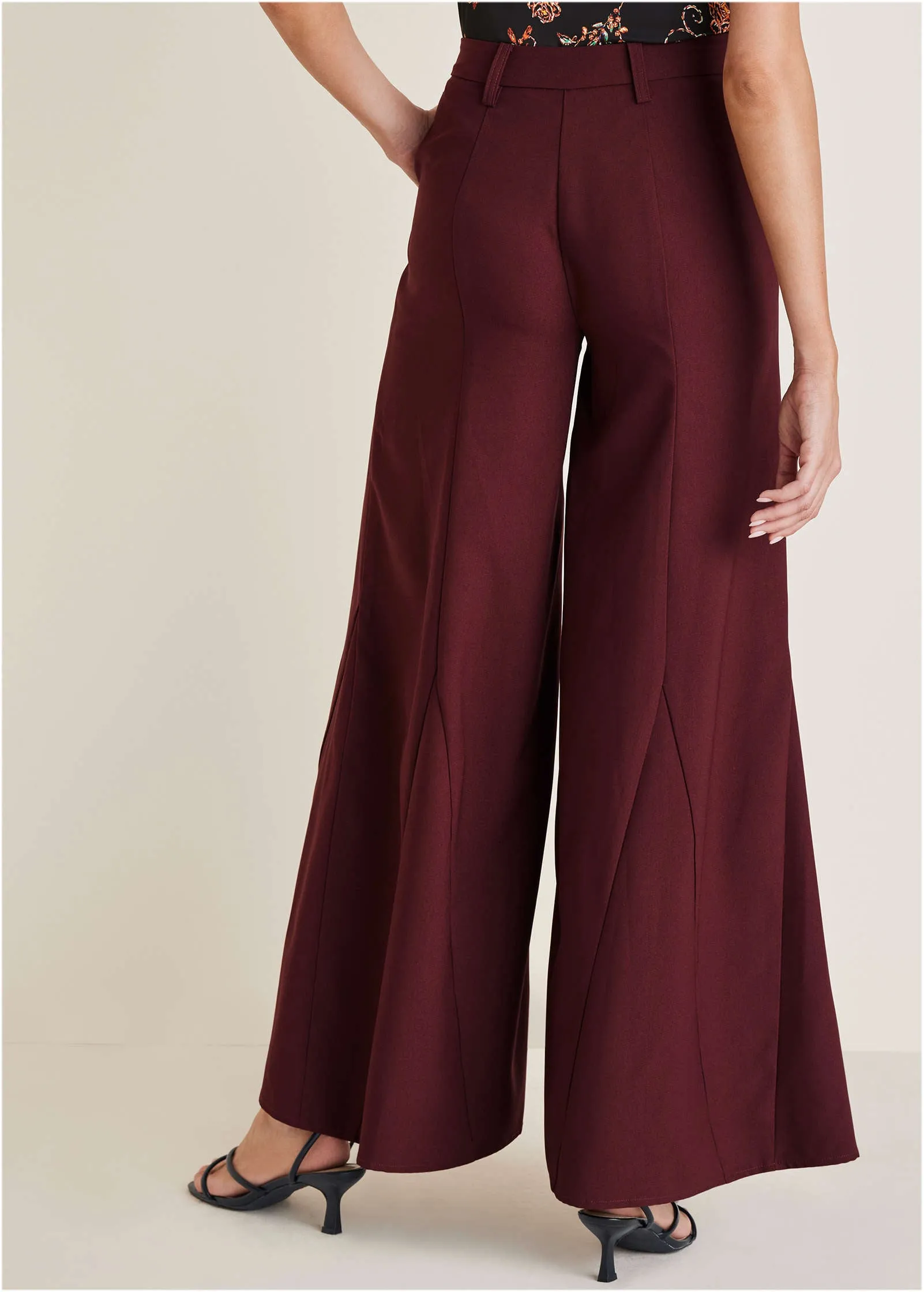 Dramatic Flare Pants - Wine