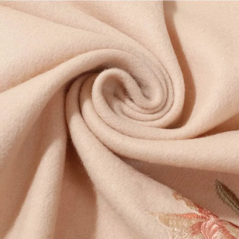 Embroidery 100% Pure Cashmere Scarf Elegant Winter Accessory 200x60 cm