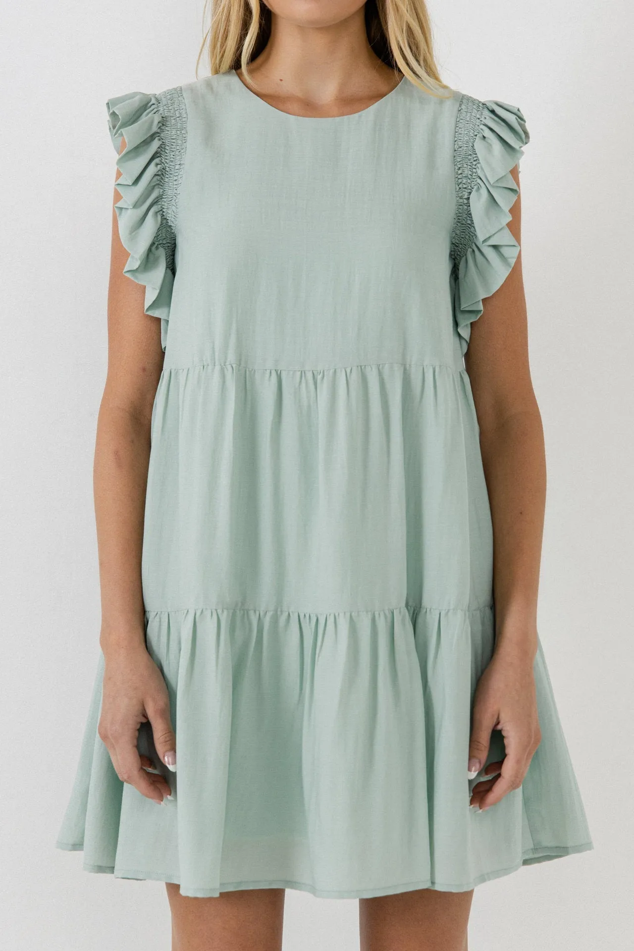 English Factory - Ruffled Detail Mini Dress