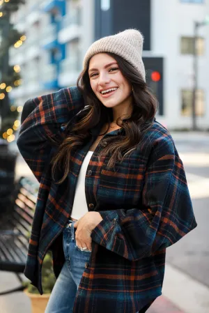 FINAL SALE - Sweetest Mood Navy Plaid Shacket