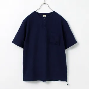 FOB FACTORY / F3493 Indigo waffle T-shirt