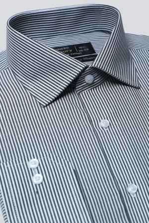 Grey Stripe Formal Shirt