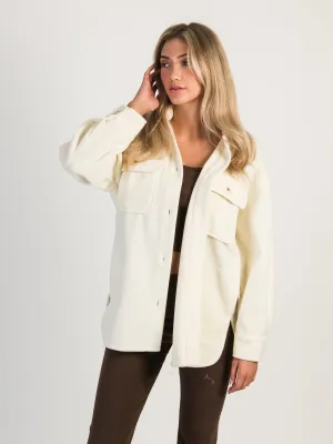 HARLOW GWEN SOLID SHIRT JACKET - CREAM