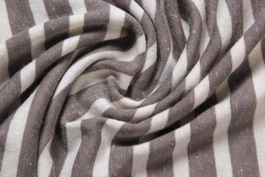 Infinity Loop Cotton and Viscose Scarf Brown Color Stripes Print LOOP003