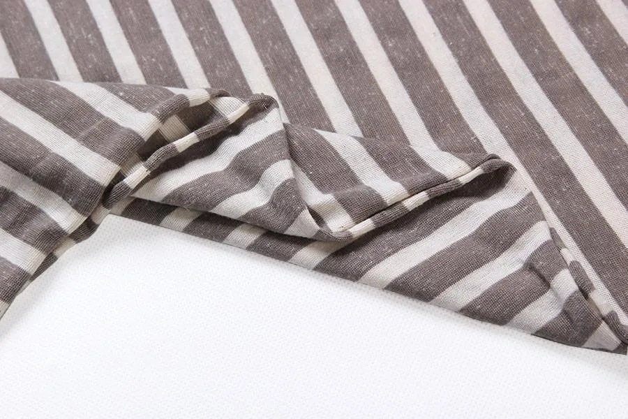 Infinity Loop Cotton and Viscose Scarf Brown Color Stripes Print LOOP003