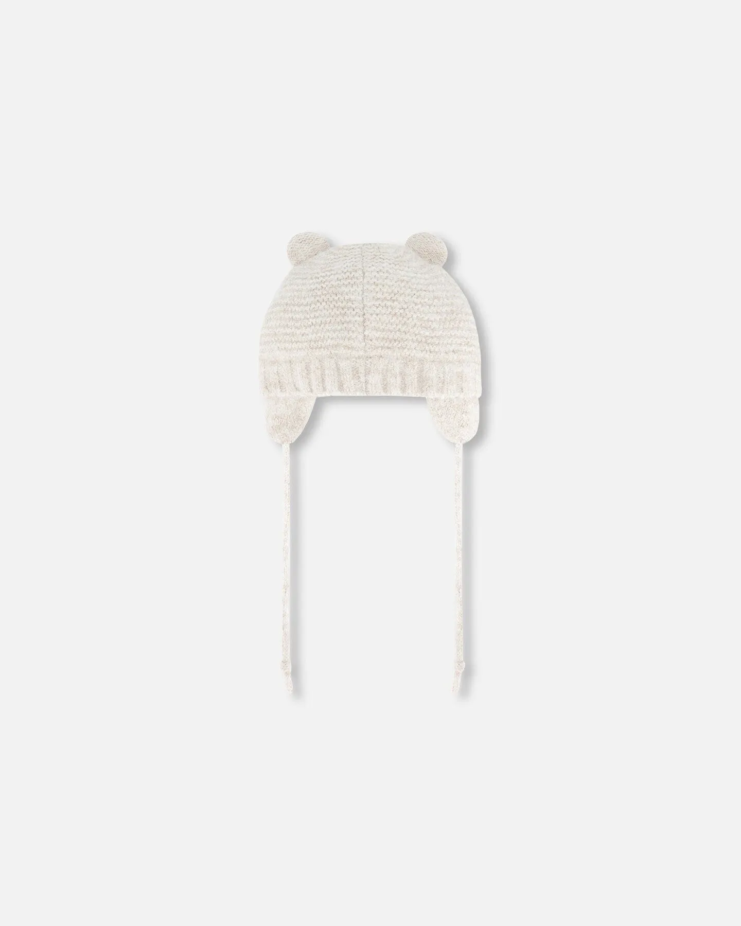 Knit Hat With Ears Off White by Deux par Deux