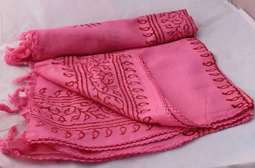 Medium Om Prayer Scarves with Fringes