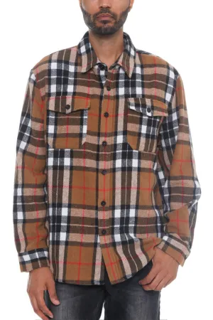 Men's Brown Multi Checkered Soft Flannel Shacket