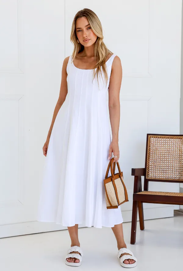 Mika Linen Midi - White