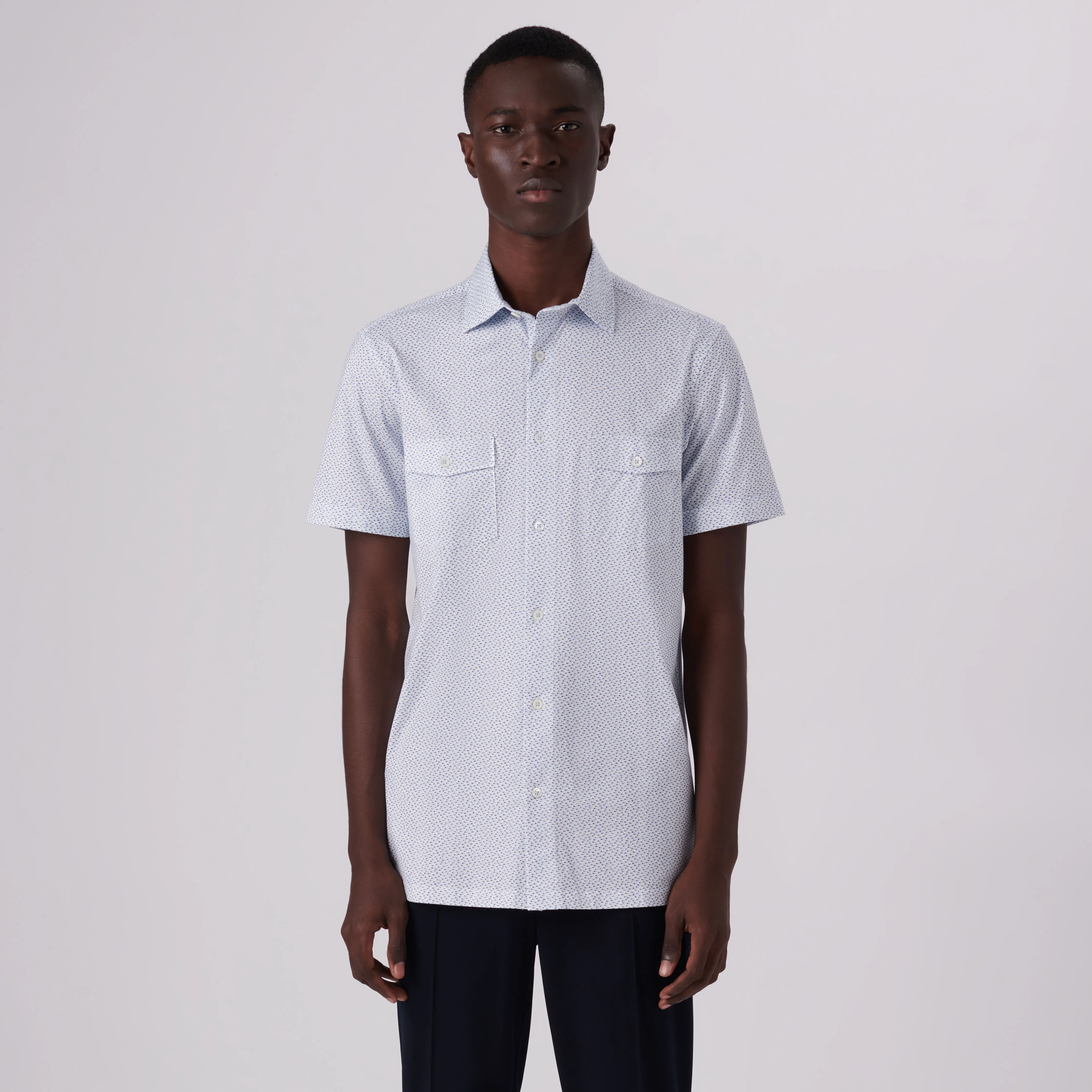 Milo Speckled Print OoohCotton Short Sleeve Shirt