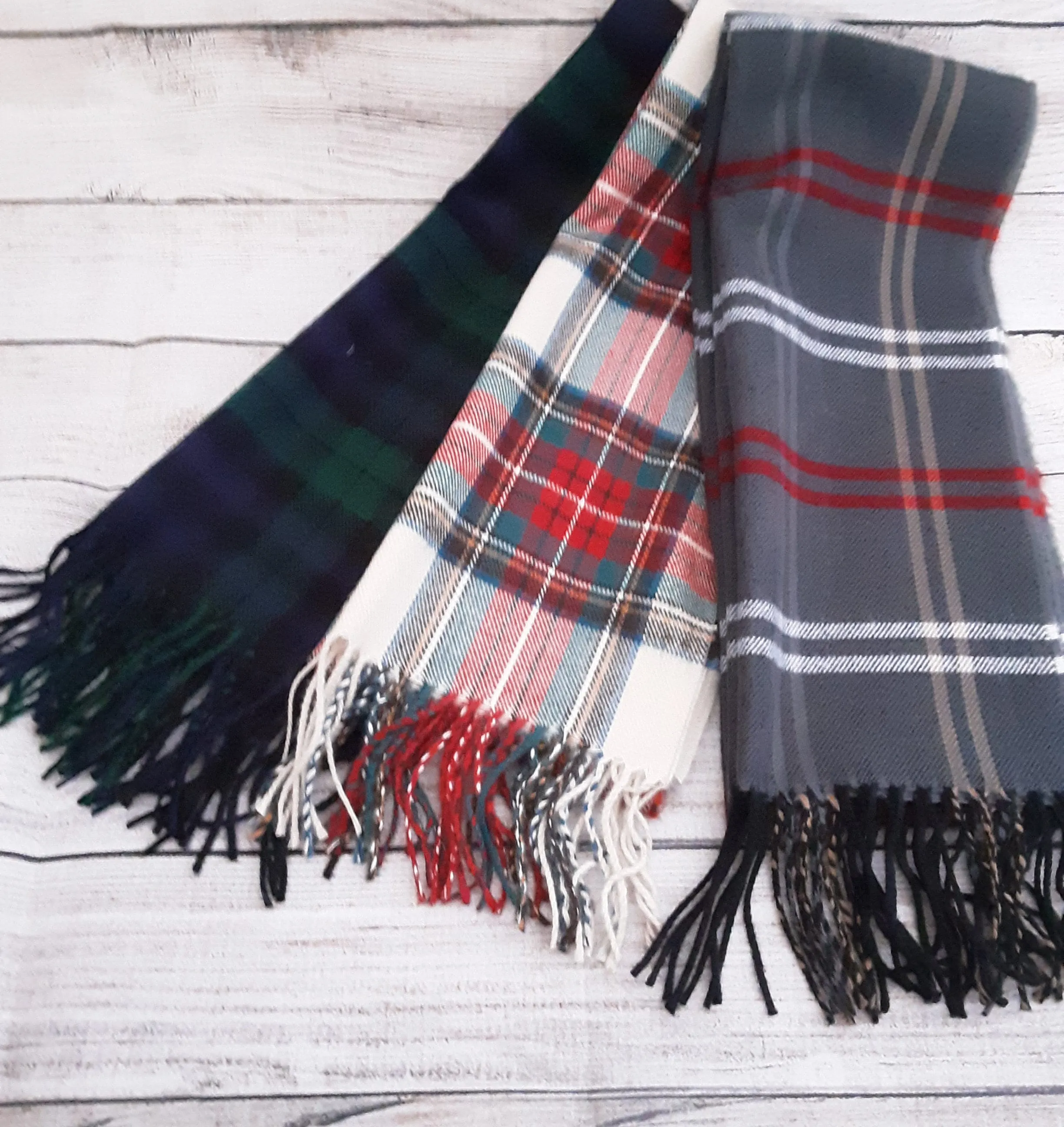 Monogrammed  Tartan Plaid Muffler Scarf - Monogrammed Plaid Blanket Scarf, Bride