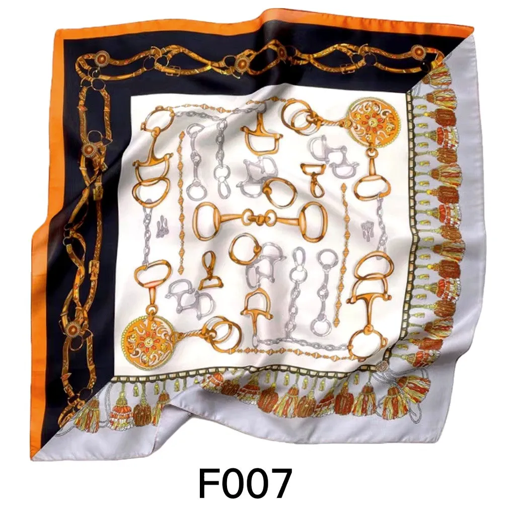 Mulberry Silk Scarf, Square 53cm*53cm, Orange Printed