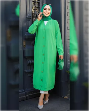 Nasma Summer Long Cardigan in Green Shade كارديجان نسمة الصيفي الجميل باللون الأخضر المميز