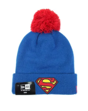 New Era Superman Bobble Cuff Kids Knit Hat