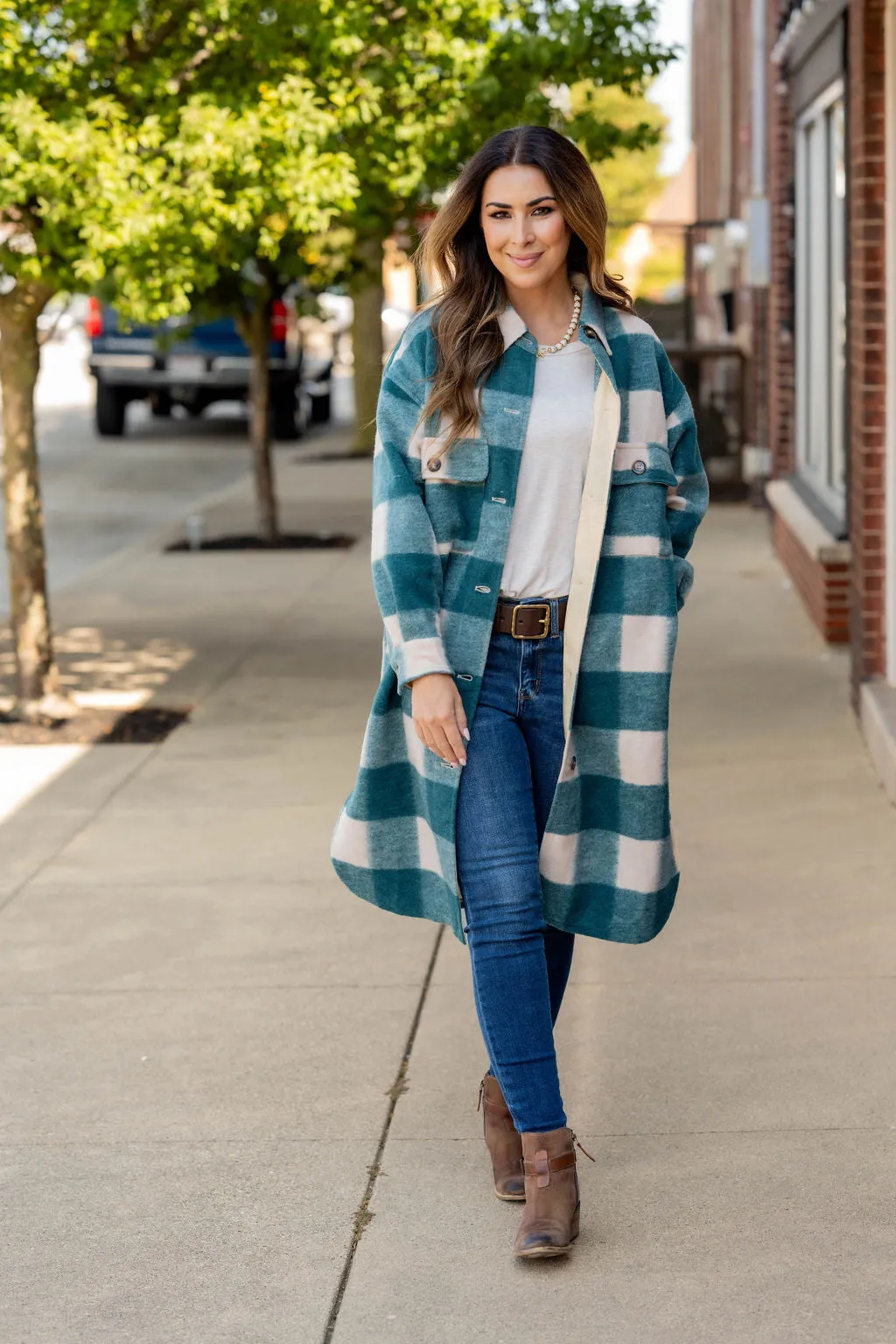 Plush Plaid Tunic Shacket