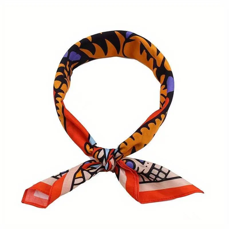 Psychedelic Abstract Art Tiger Skulls Bandana Scarf