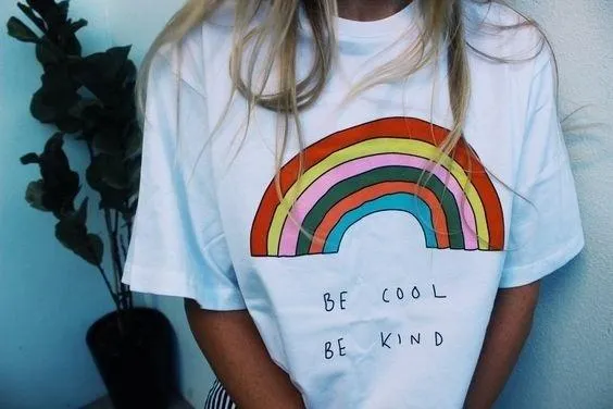 "Be Cool Be Kind Rainbow" T-Shirt