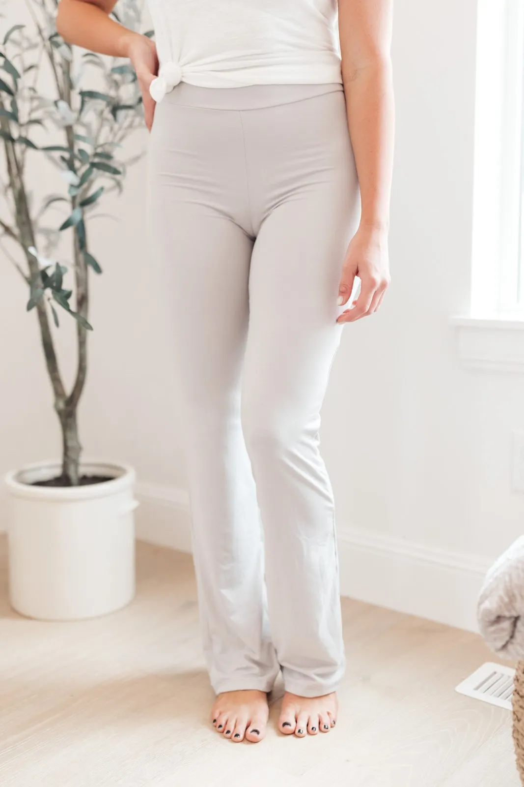 Rainy Day Boot Cut Leggings in Silver