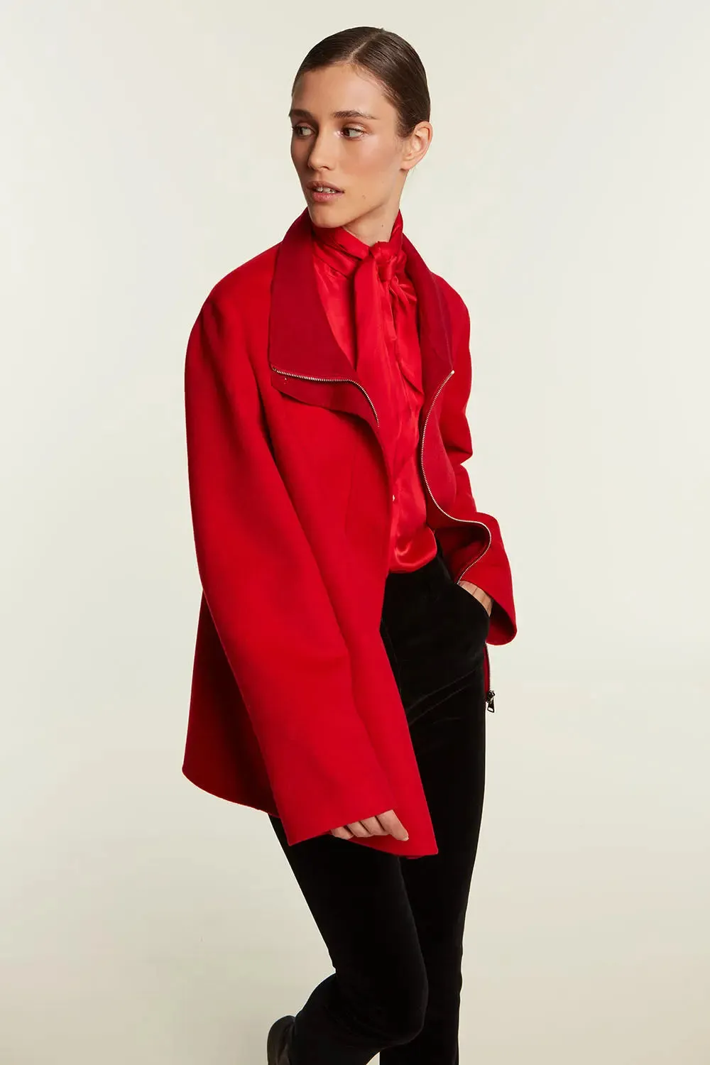 Red cashmere jacket