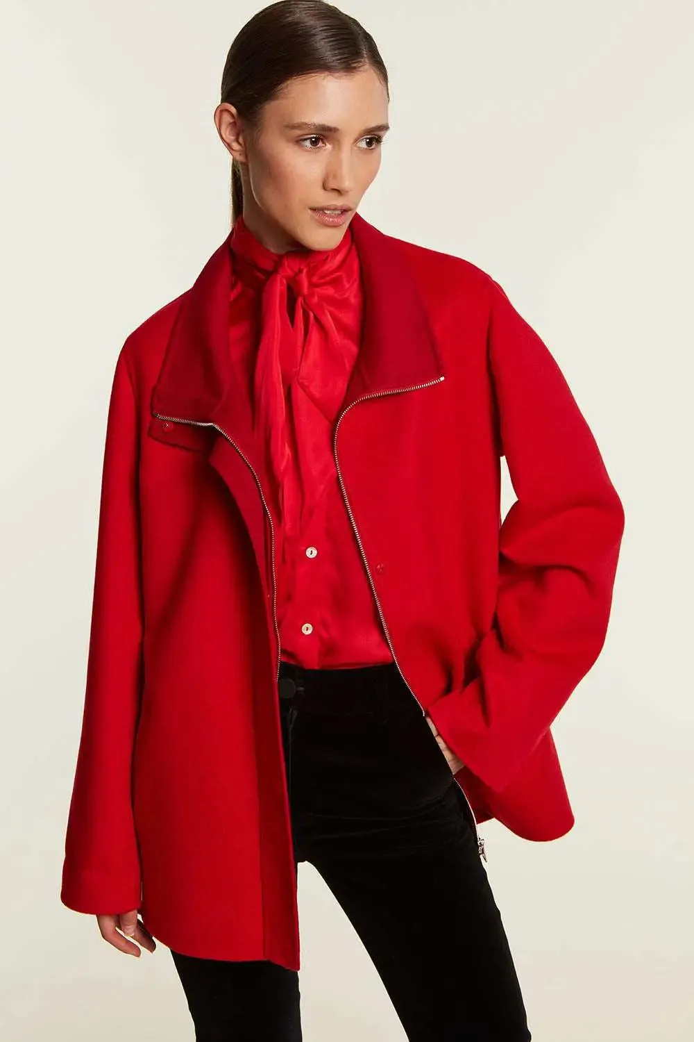 Red cashmere jacket