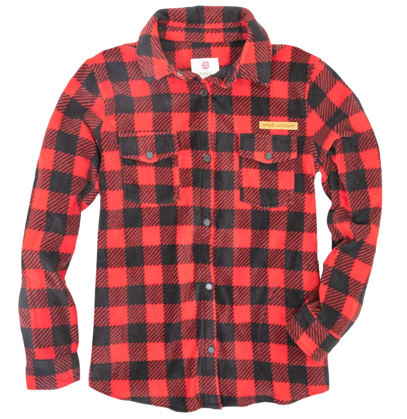 Red Simply Southern Shacket Shirt