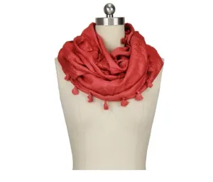 Saachi Coral Pom Pom Scarf