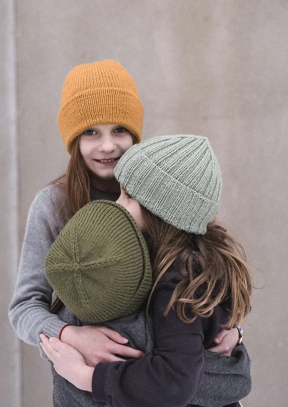 Set of Three Hats, Ruke Knit. Print Knitting Pattern