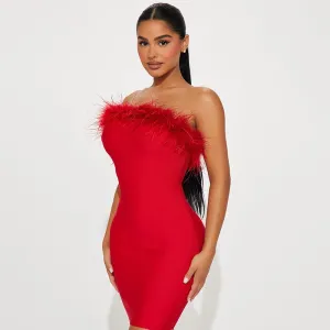 Sexy Women Clothing Ur Autumn Winter Tube Top Tassel Dress