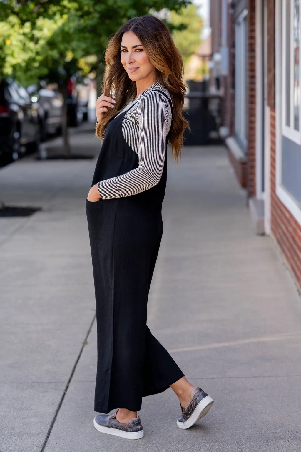 Slit Back Relaxed Tank Jumpsuit