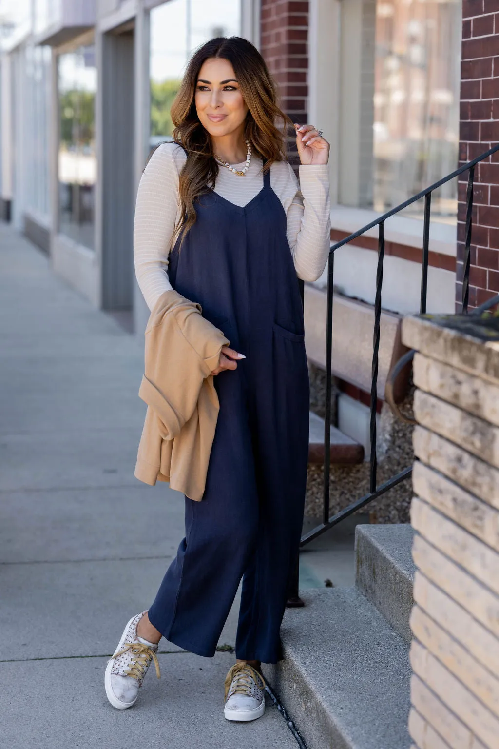 Slit Back Relaxed Tank Jumpsuit