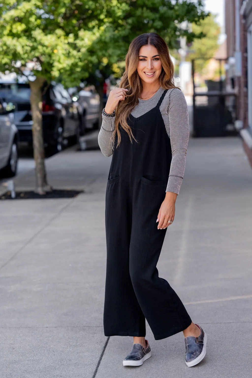 Slit Back Relaxed Tank Jumpsuit