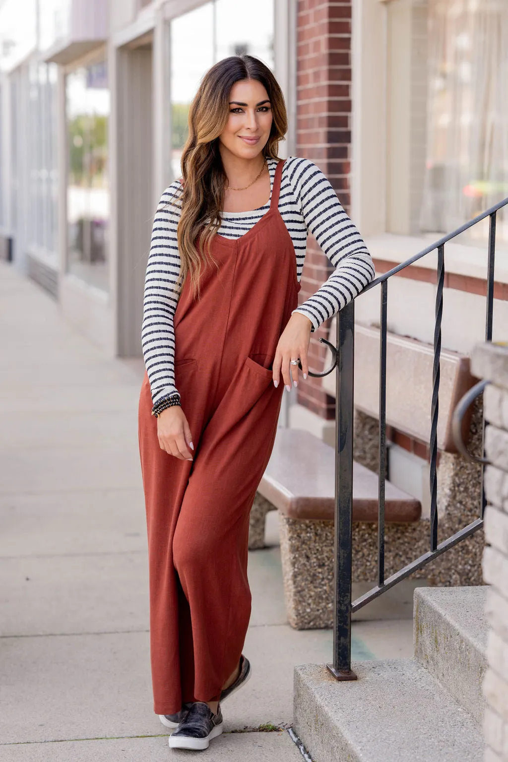 Slit Back Relaxed Tank Jumpsuit