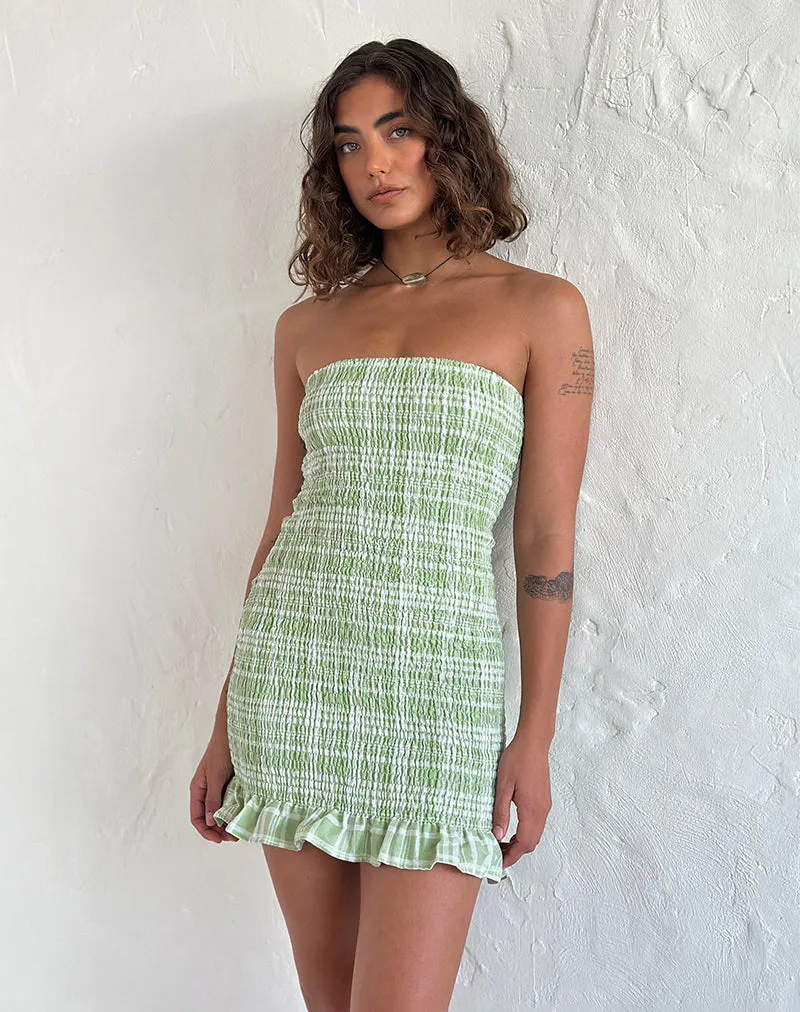 Takiyo Mini Dress in Table Cloth Neo Mint