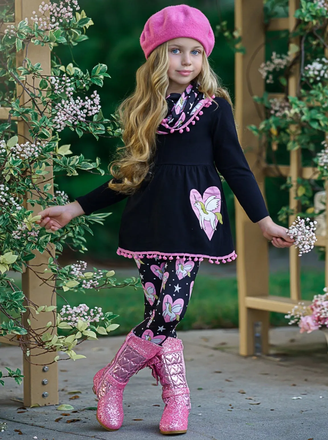 Unicorn Hearts Tunic, Scarf and Legging Set