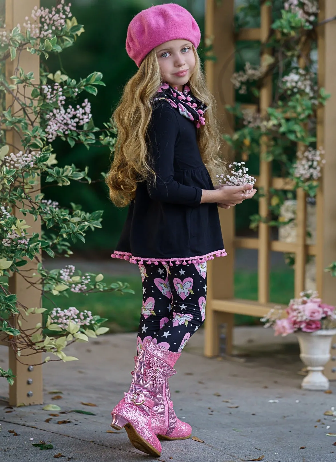 Unicorn Hearts Tunic, Scarf and Legging Set