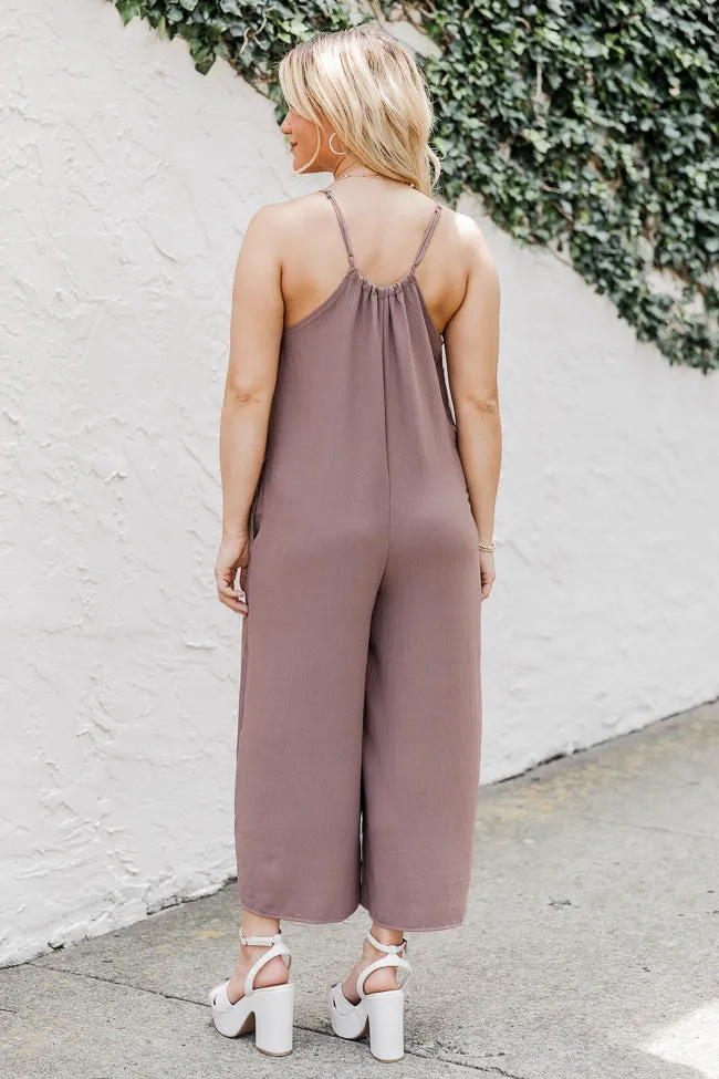 Wherever I Go Nutmeg Crepe Jumpsuit FINAL SALE