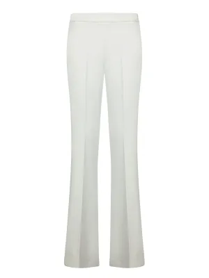 White Flared Crepe Stretch Pants