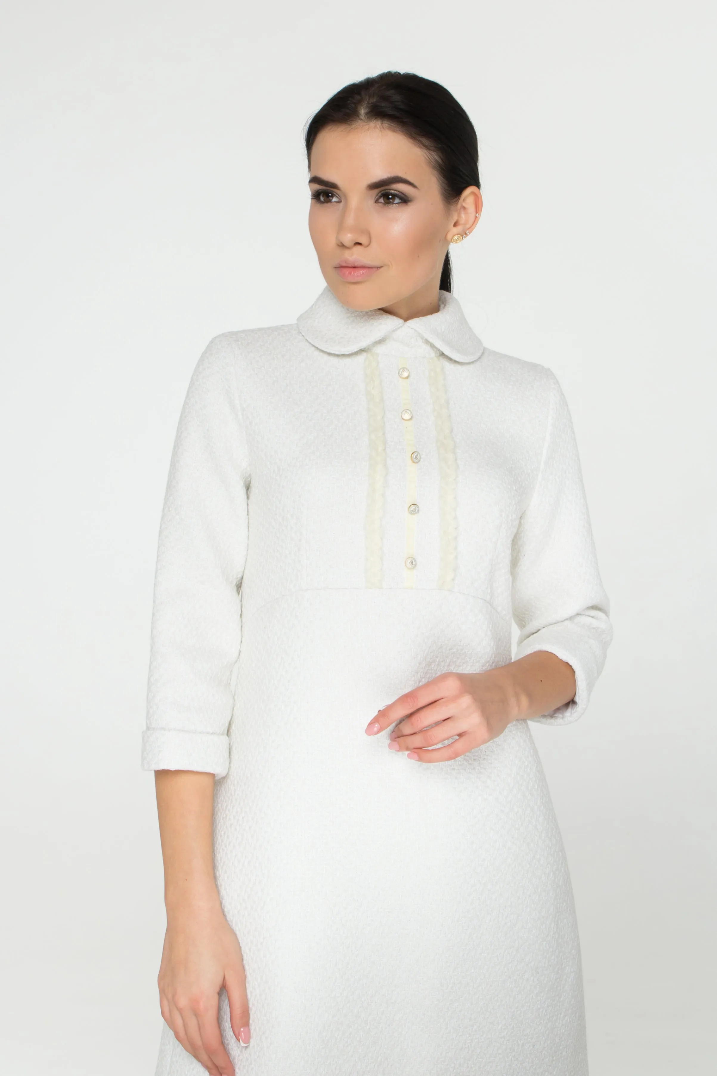 White tweed dress