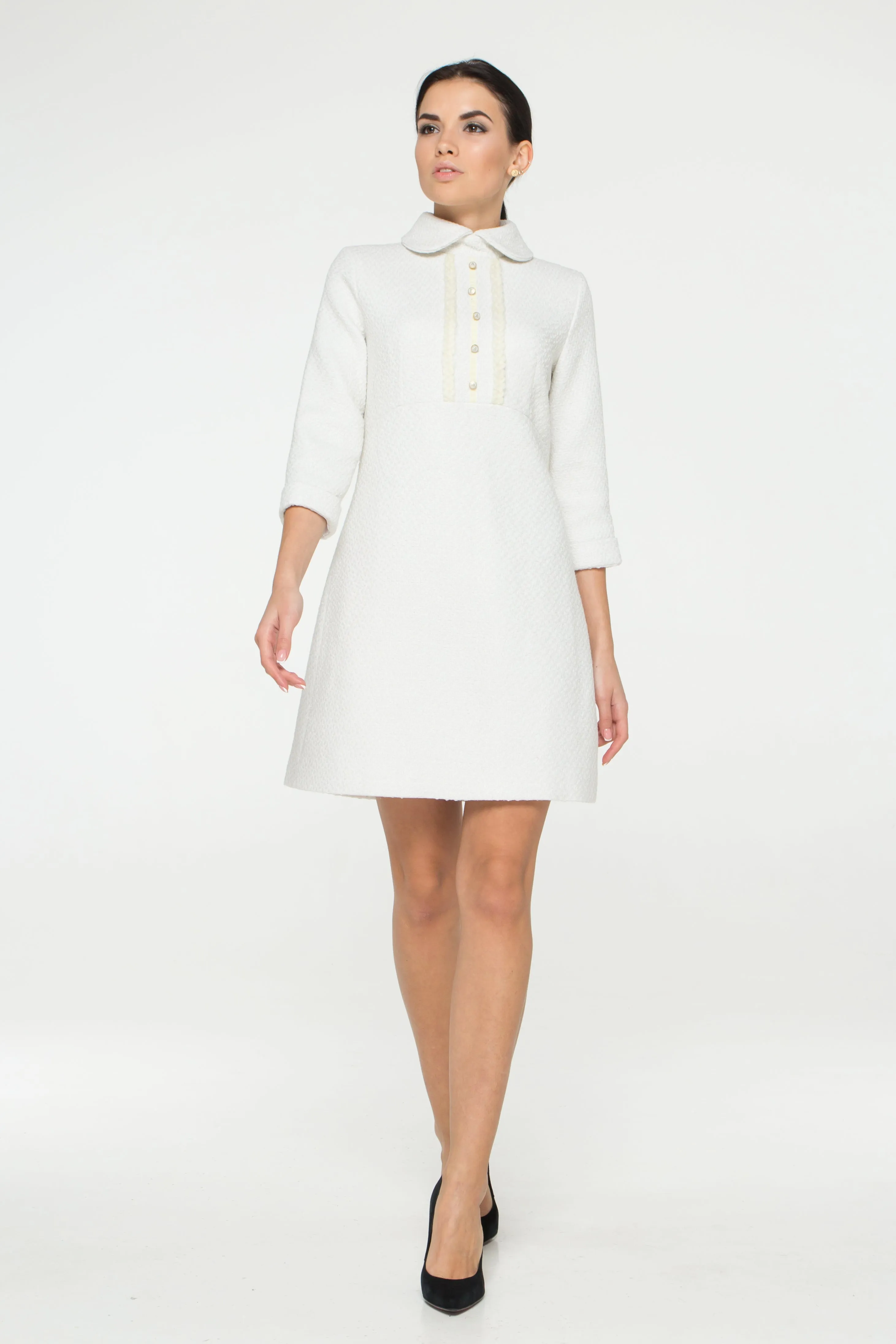 White tweed dress