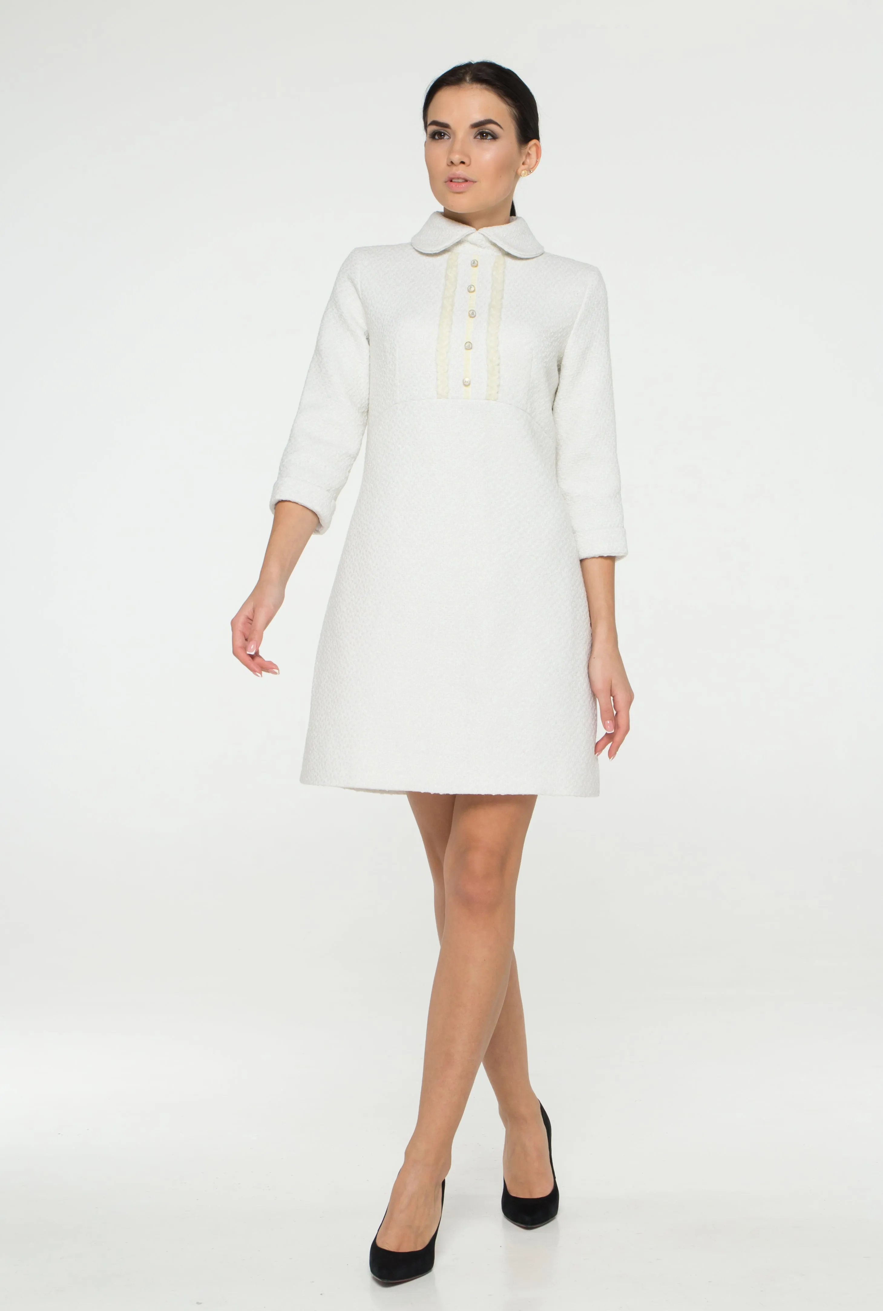 White tweed dress