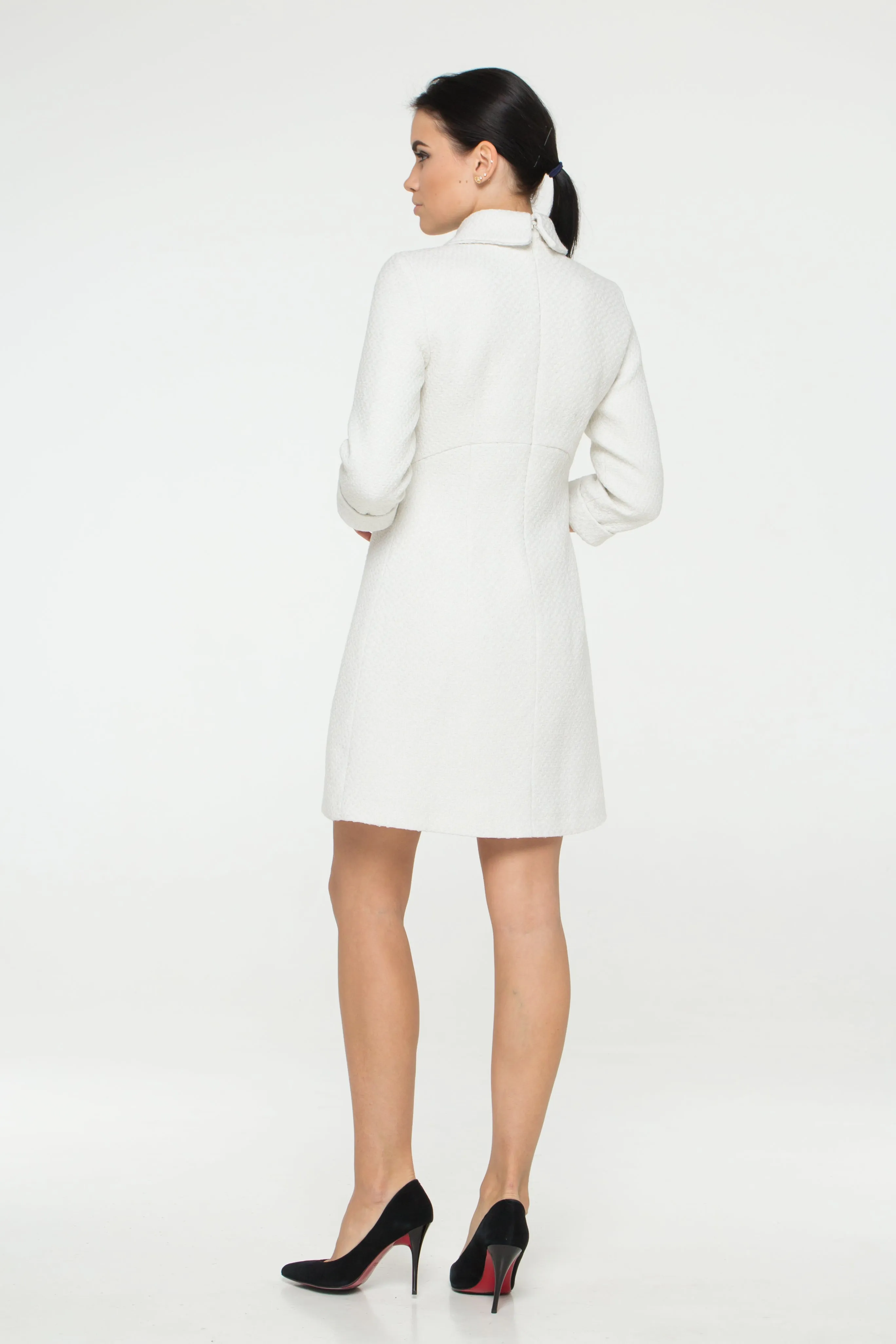 White tweed dress