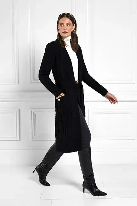 Windsor Cable Midi Cardigan (Black)